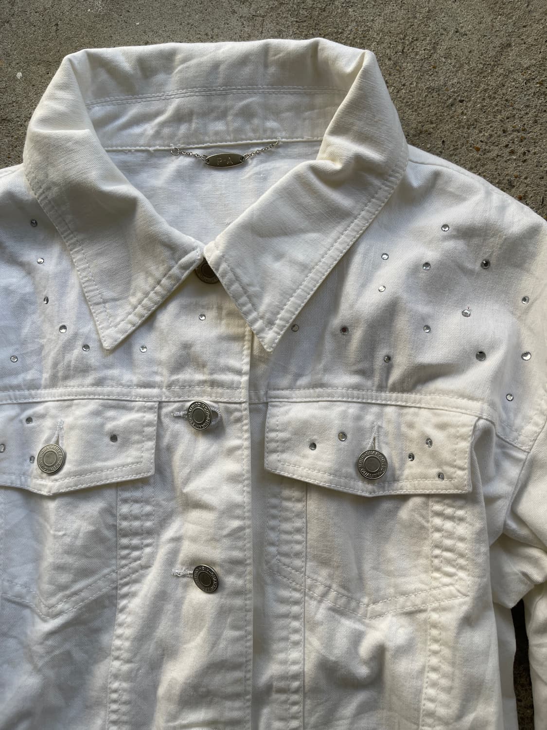 Beads white denim jacket 상품이미지4