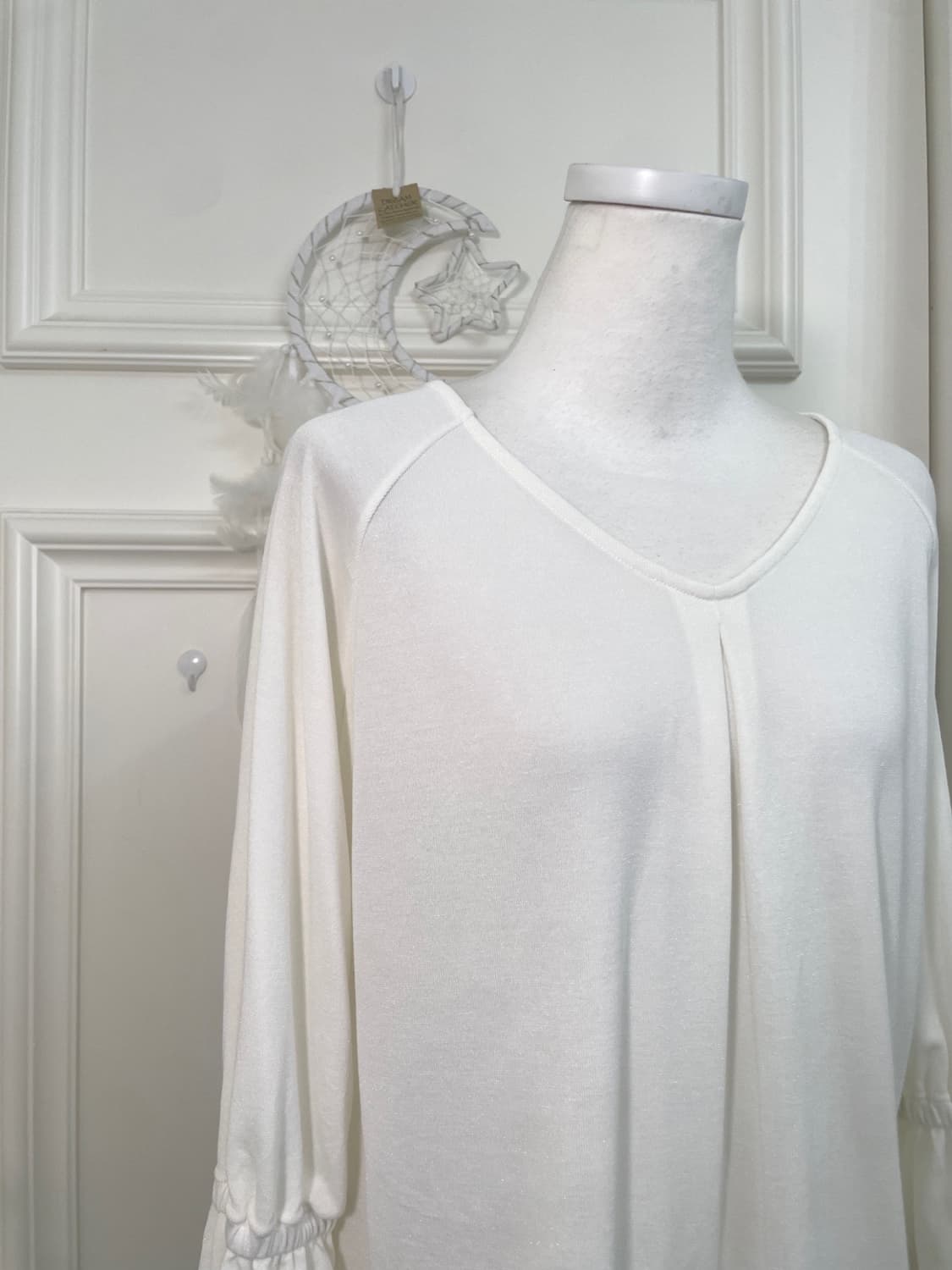 ivory pleats point sleeve shirring top 상품이미지6