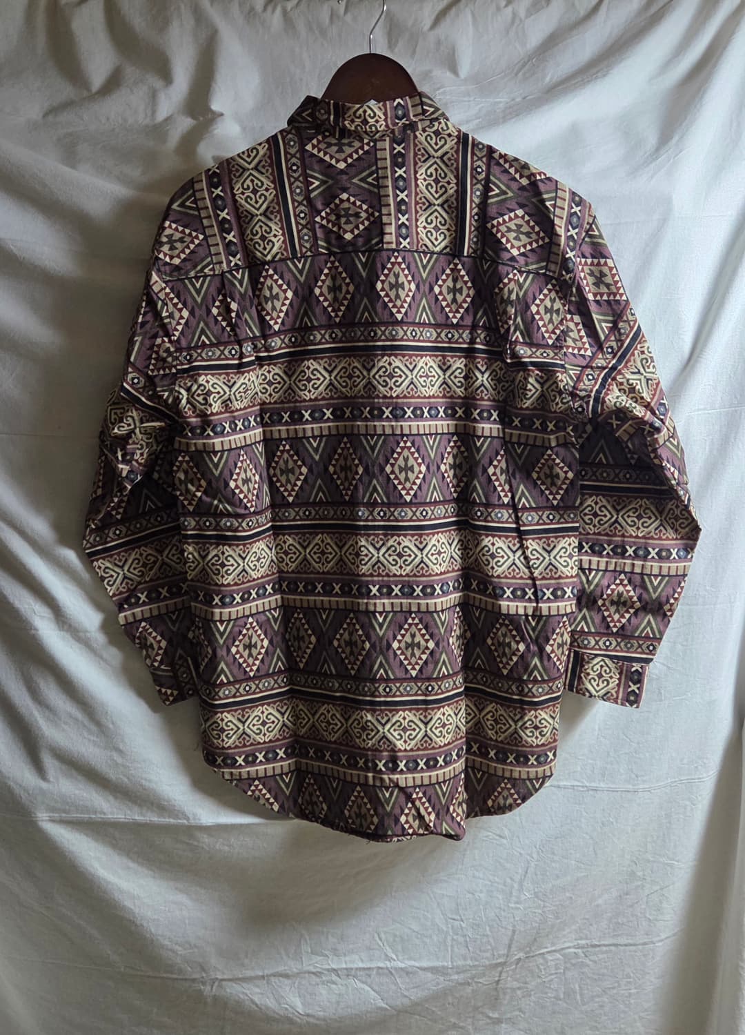 빈티지 아즈텍 패턴 코튼 100 셔츠 L 상품이미지3