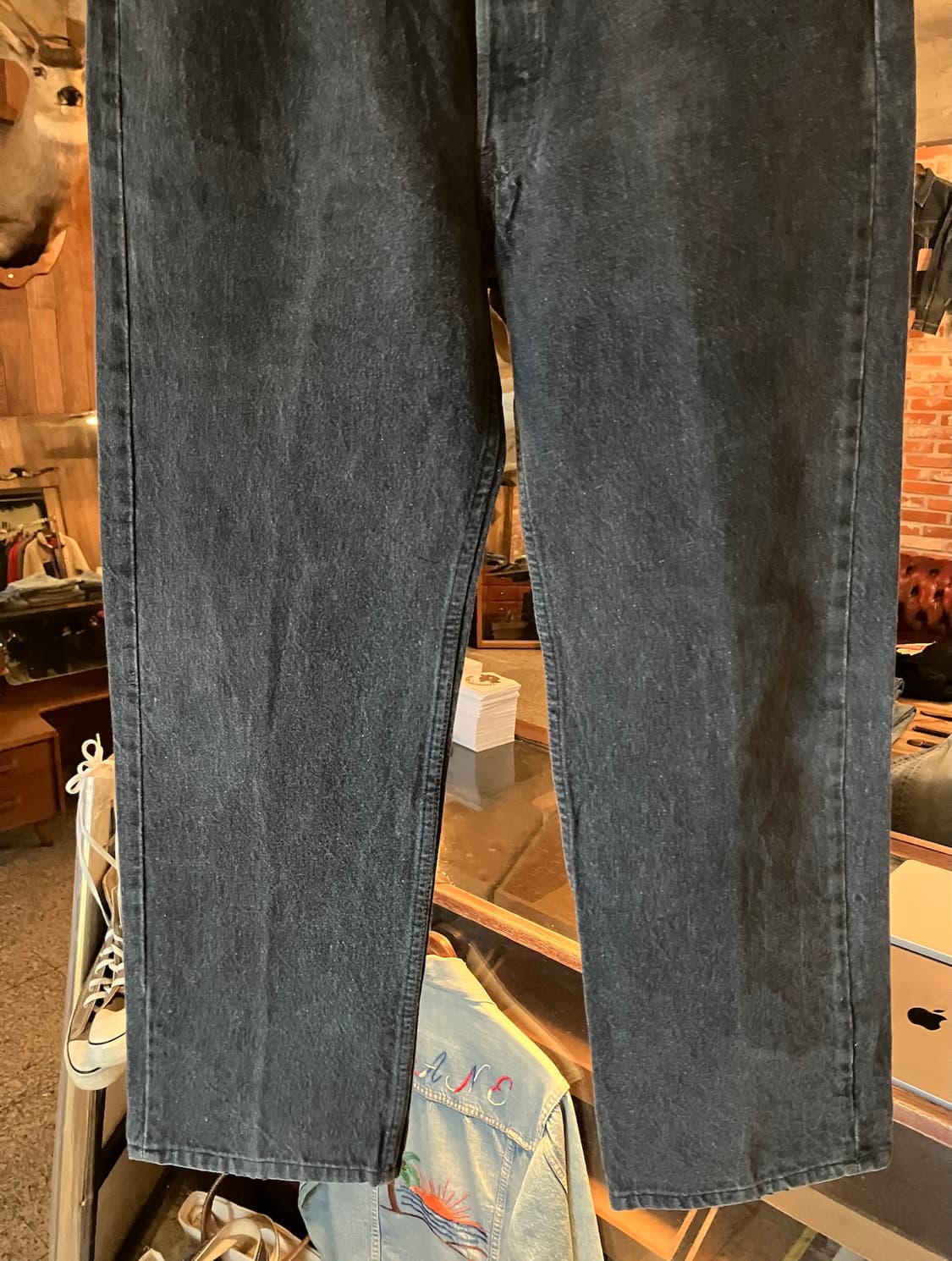 90s USA 빈티지 리바이스 501 블랙 데님 팬츠 상품이미지4