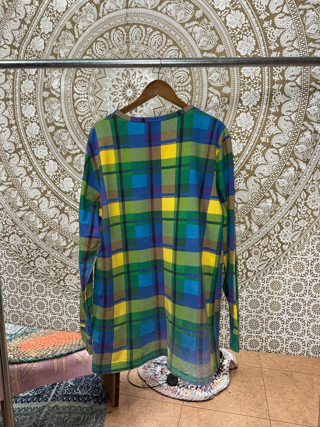 빈티지 여성 체크 핑거홀 미디원피스  상품이미지7