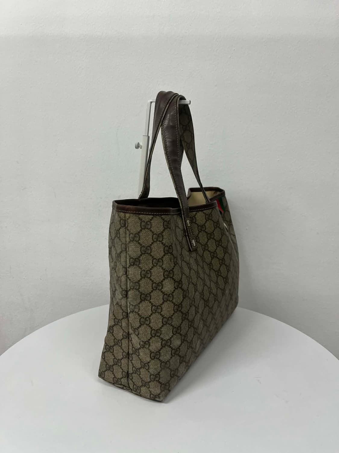 구찌 GG 캔버스 웹 디테일 쇼퍼백 숄더 토트백 상품이미지3