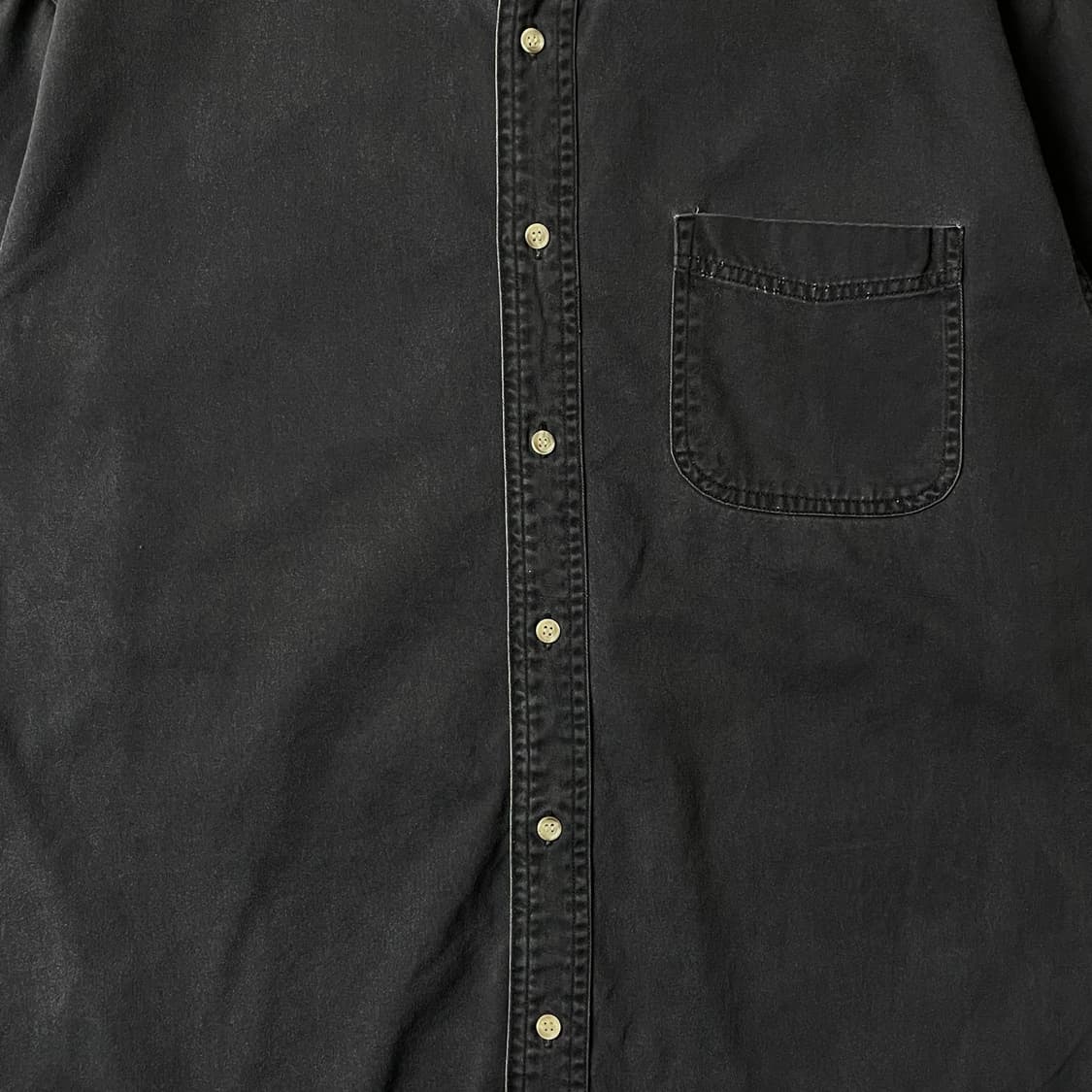 REAL CLOTHES 빈티지 다운버튼 블랙 코튼 셔츠 A00665 상품이미지3
