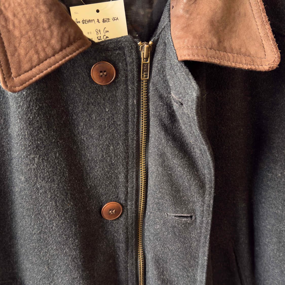 90s 골든베어 스웨이드 카라 울 코트 USA 상품이미지4