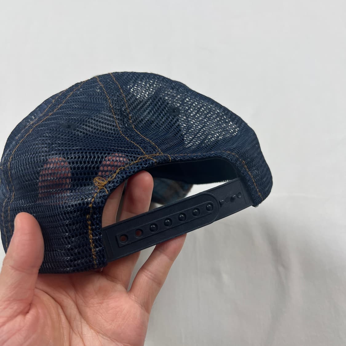 본더치 von dutch 로고 플란넬 체크 메쉬 스냅 캡 모자 상품이미지4