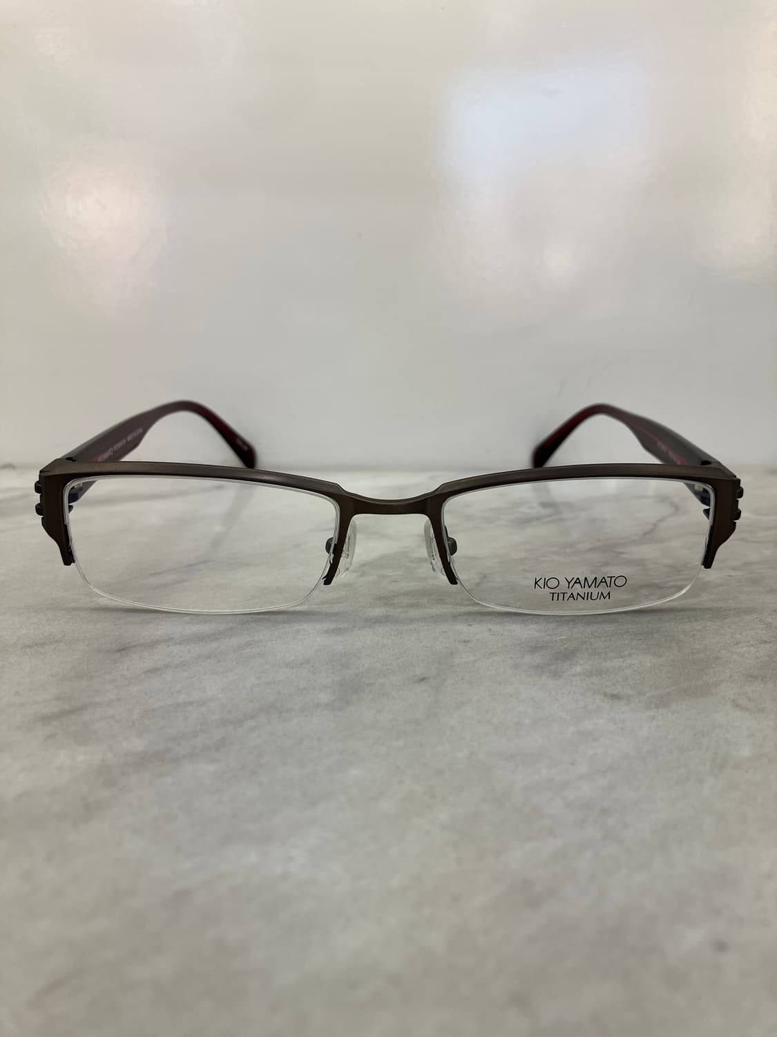 키오 야마토 KIO YAMATO 브론즈 스틸 스퀘어 반무테 안경 상품이미지6