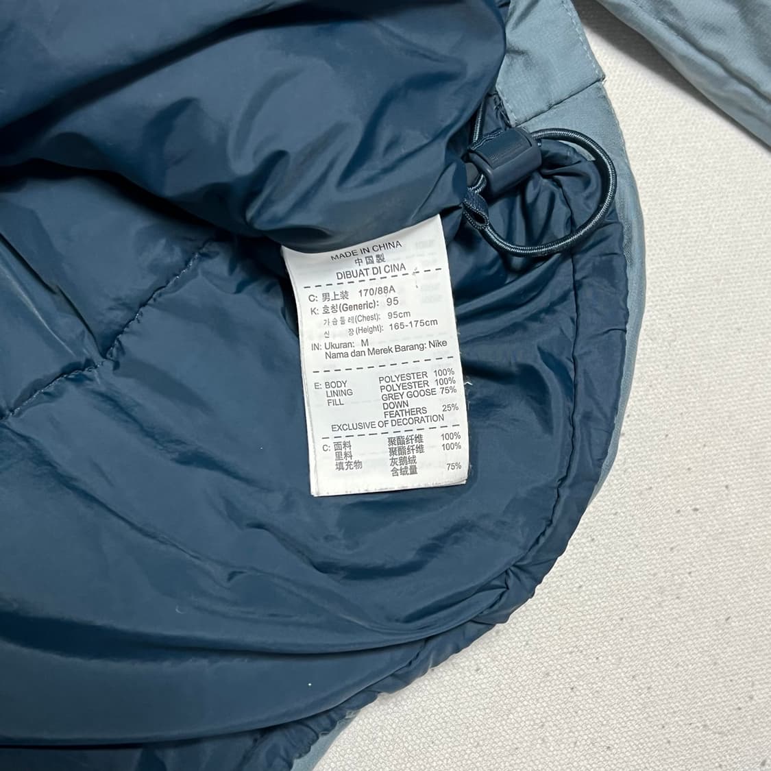 M 나이키 스카이블루 구스다운 후드 패딩 상품이미지5