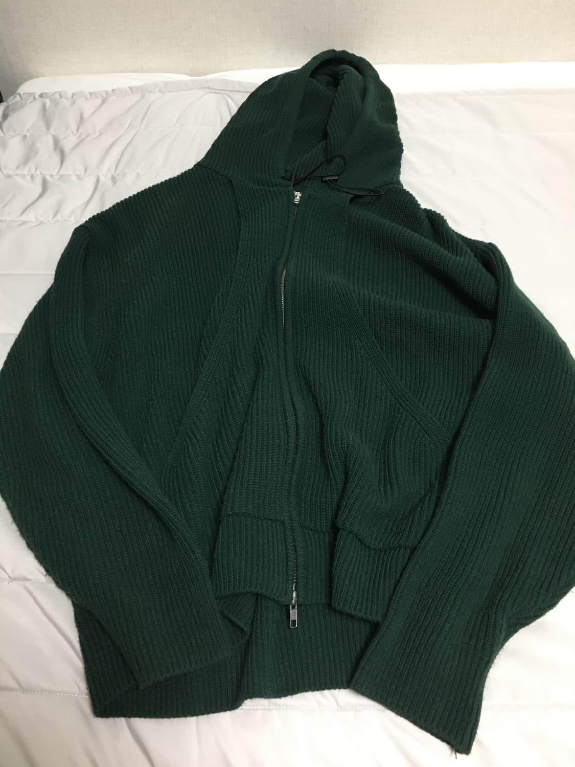 폴리테루 월스와일무브먼트 니트후드집업 다크그린 1사이즈 상품이미지1