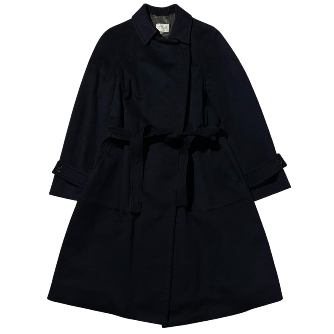 아르마니 꼴레지오니 캐시미어 100% 히든버튼 로브 더블 코트 네이비 상품이미지1