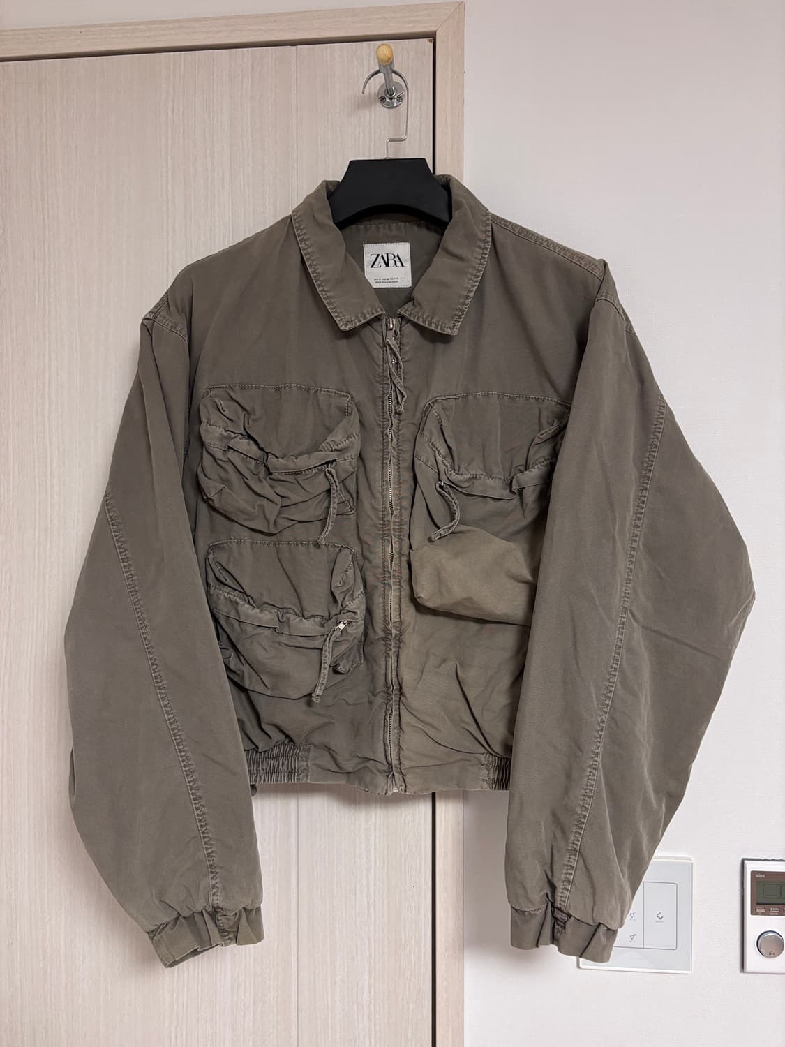 M 자라 카키색 크롭 포켓 자켓 상품이미지1