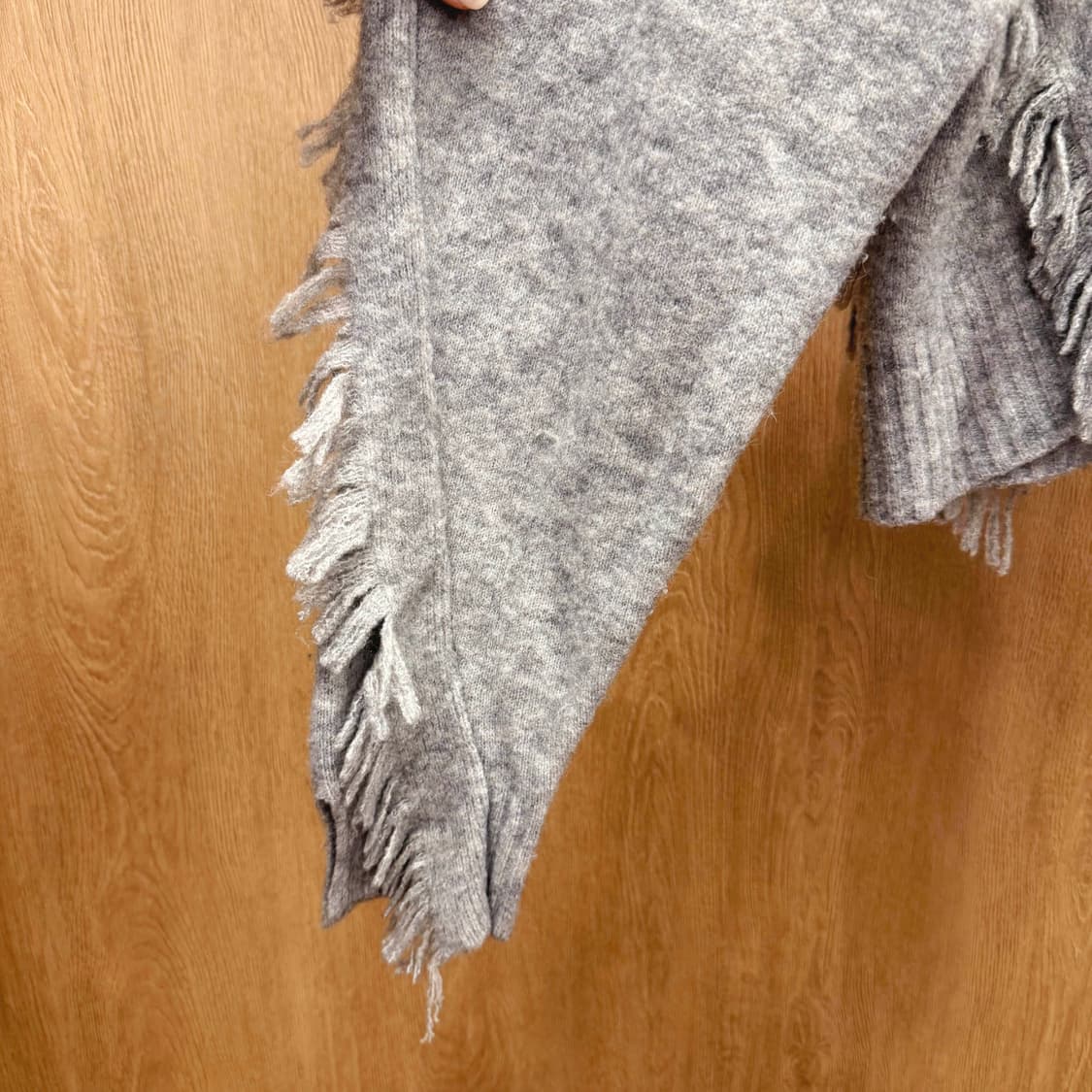 3.1 필립림 니트 크롭 스웨터 프린지 디테일 루즈핏 그레이 상품이미지6