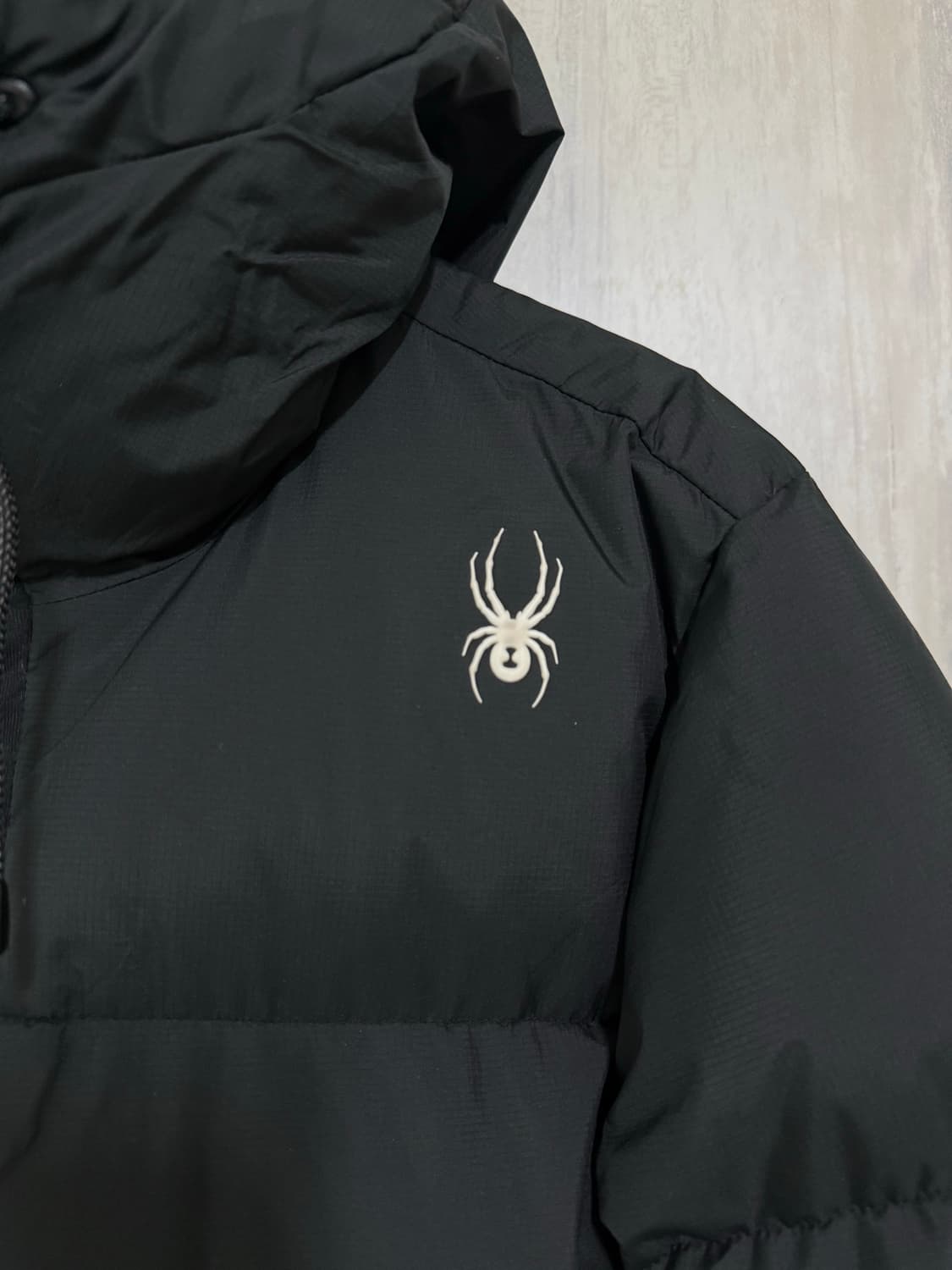 남성 L 100 / 스파이더 숏패딩 블랙 덕다운 패딩 상품이미지5