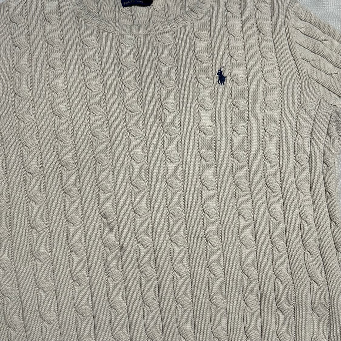 L 폴로랄프로렌 여성용 아이보리 케이블 니트 상품이미지7