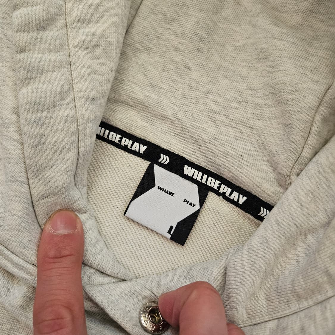 윌비플레이 24fw 스냅 후드 오트밀 L size 상품이미지9