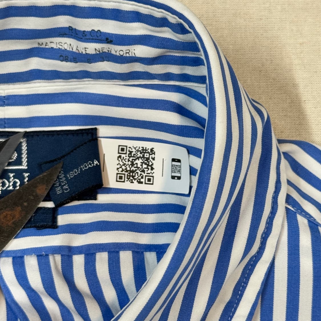 L) 폴로 랄프로렌 클래식 블루 스트라이프 포플린 셔츠 신형 상품이미지8