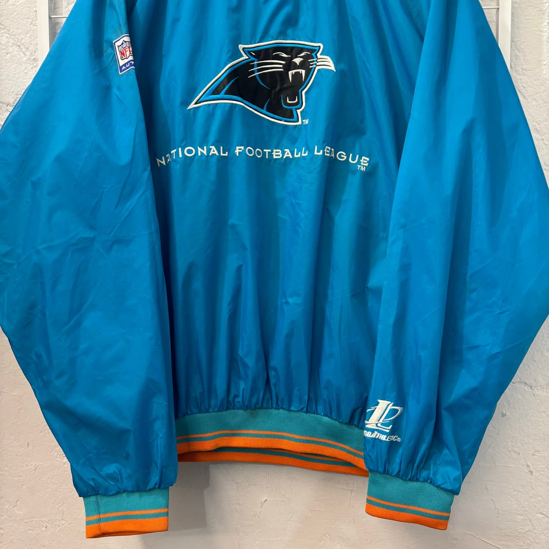 NFL X 로고 애슬래틱 90s 올드스쿨 캐롤라이나 팬서스 웜업 XL 상품이미지4