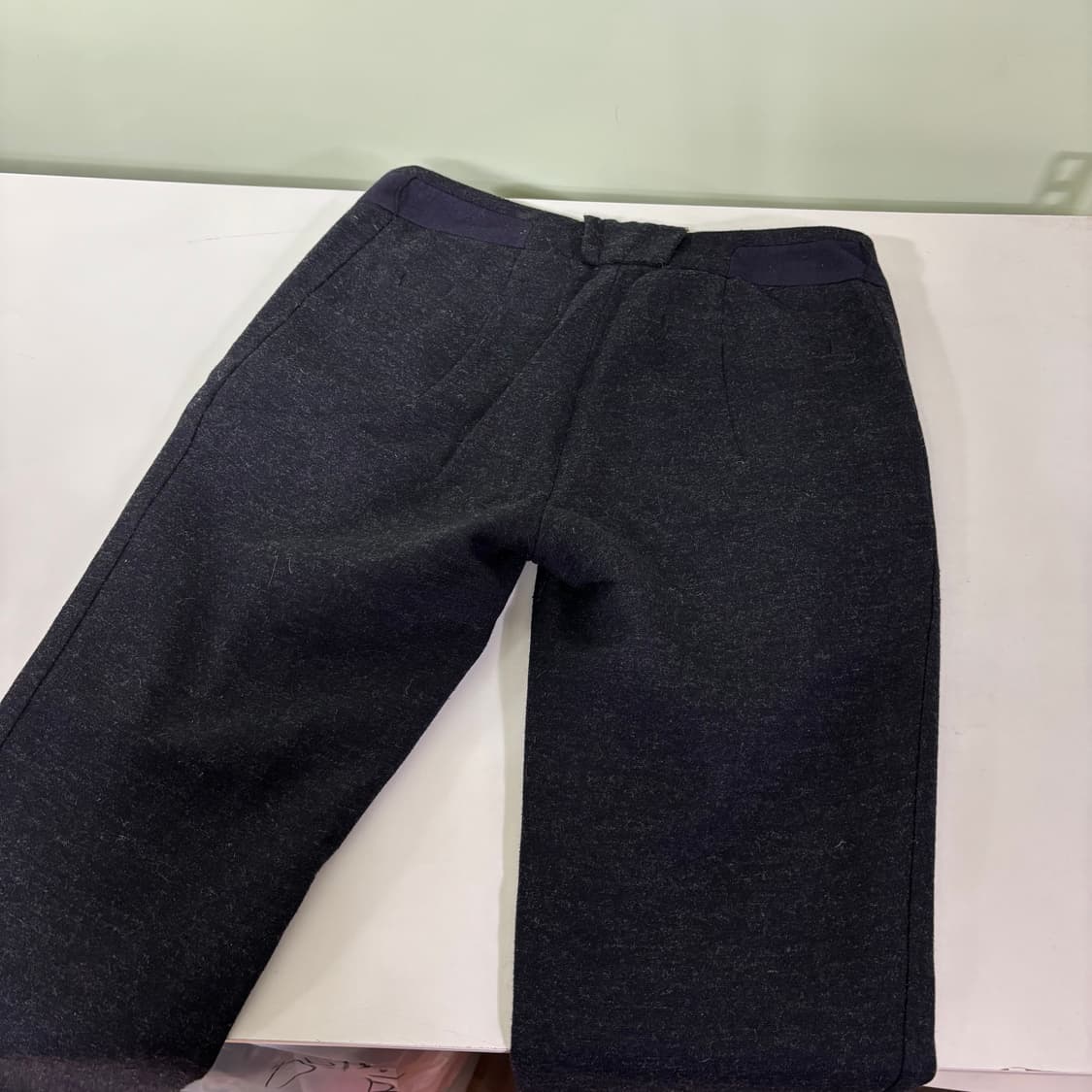 우먼S-M 시스템 블랙 슬림핏 울 팬츠 상품이미지4