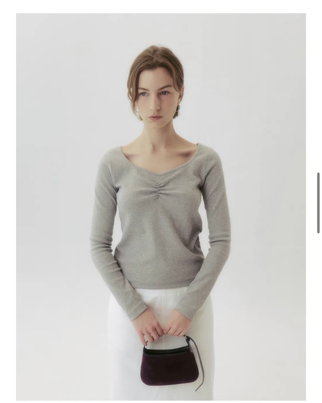 리볼드 Heart Shirring T_(Melange) 상품이미지1