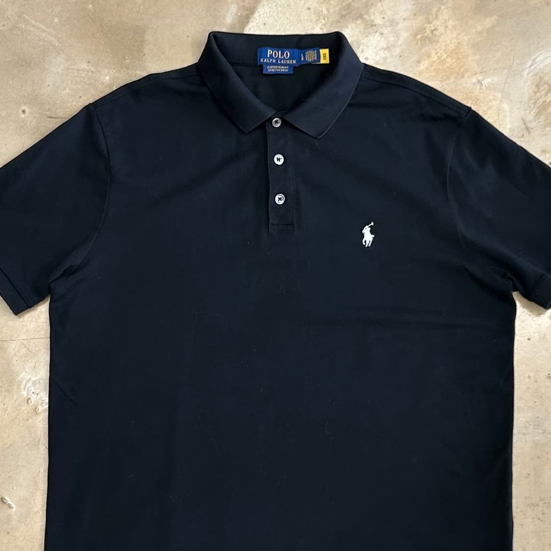 L 폴로랄프로렌 커스텀 슬림핏 블랙 카라 반팔티 상품이미지1