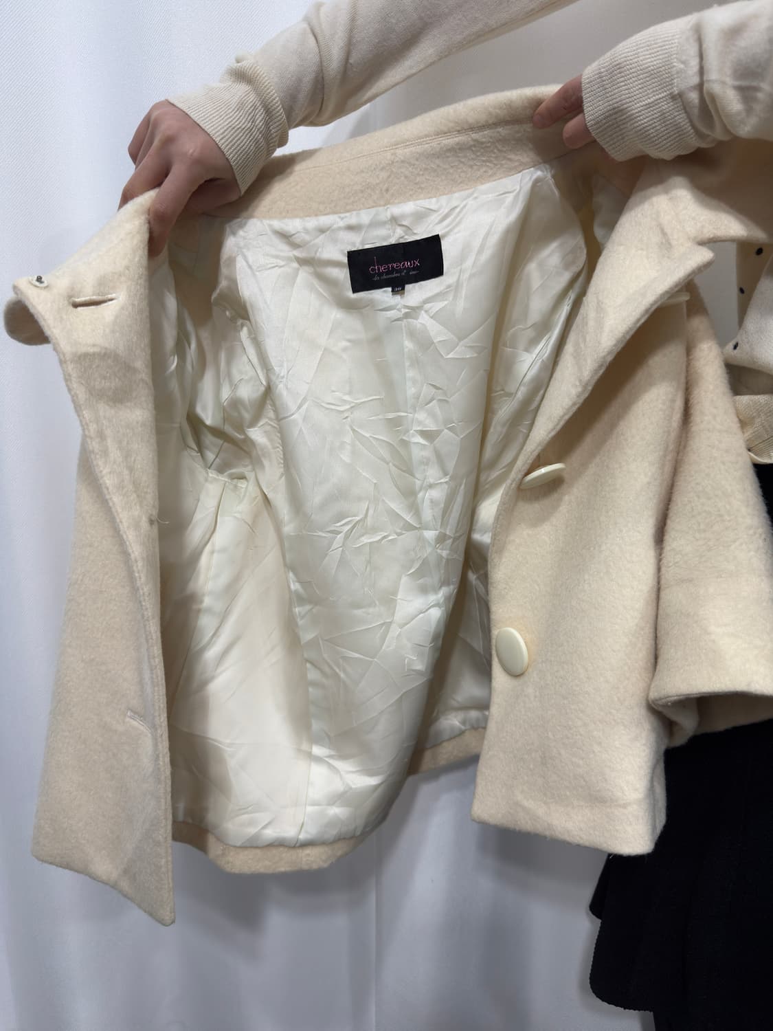 mori ivory button half coat 상품이미지8