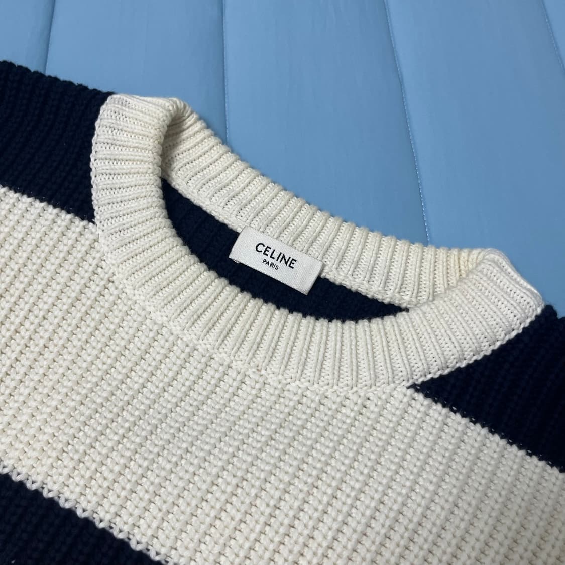 셀린느 스트라이프 리브드 울 로고니트 상품이미지3