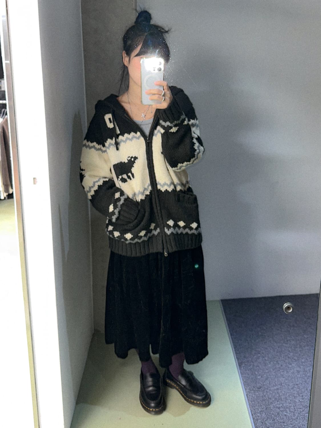 black velour volume skirt 상품이미지4