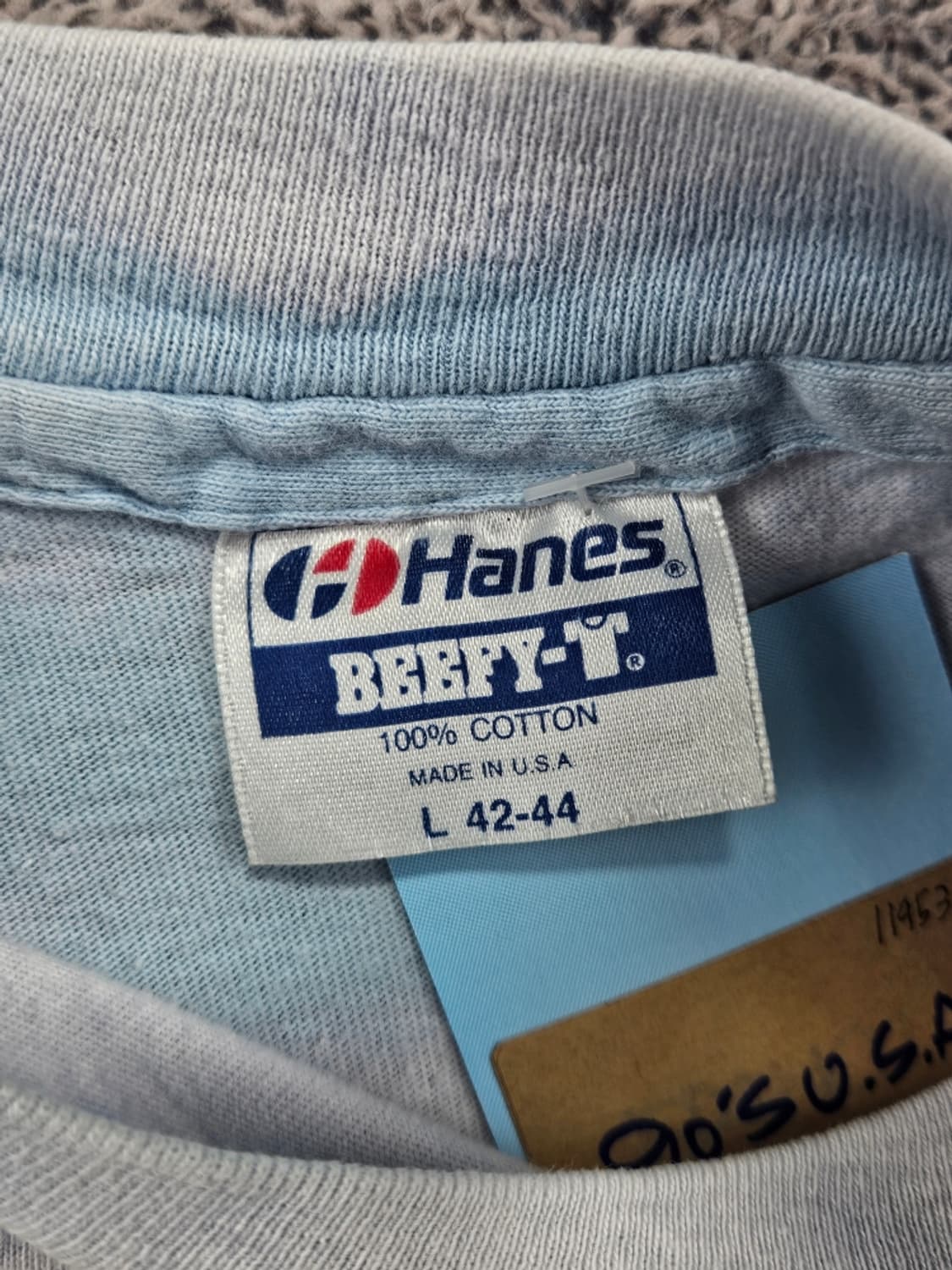 90's USA 헤인즈 싱글스티치 롱슬리브 커스텀 ( L )/ 11953 상품이미지6