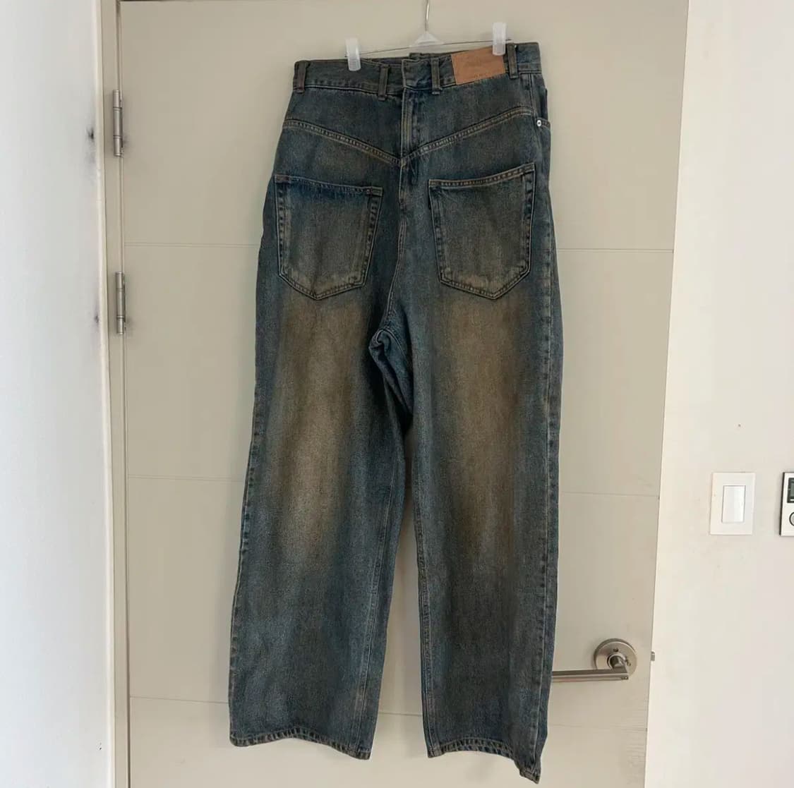 [2]프로젝트gr 코티드 백워드 데님 팬츠 블루 상품이미지3