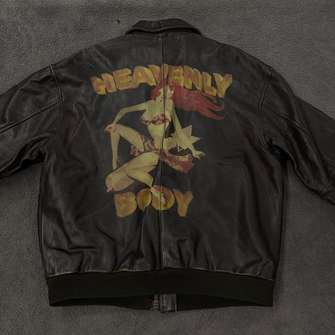 [정품/XXL] 아비렉스 빈티지 A-2 리얼 레더 플라이트 봄버 자켓 상품이미지4