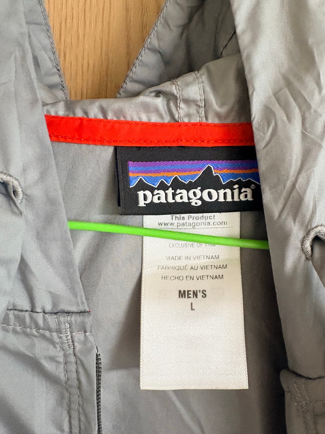 파타고니아 바람막이 L 회색/주황 상품이미지2