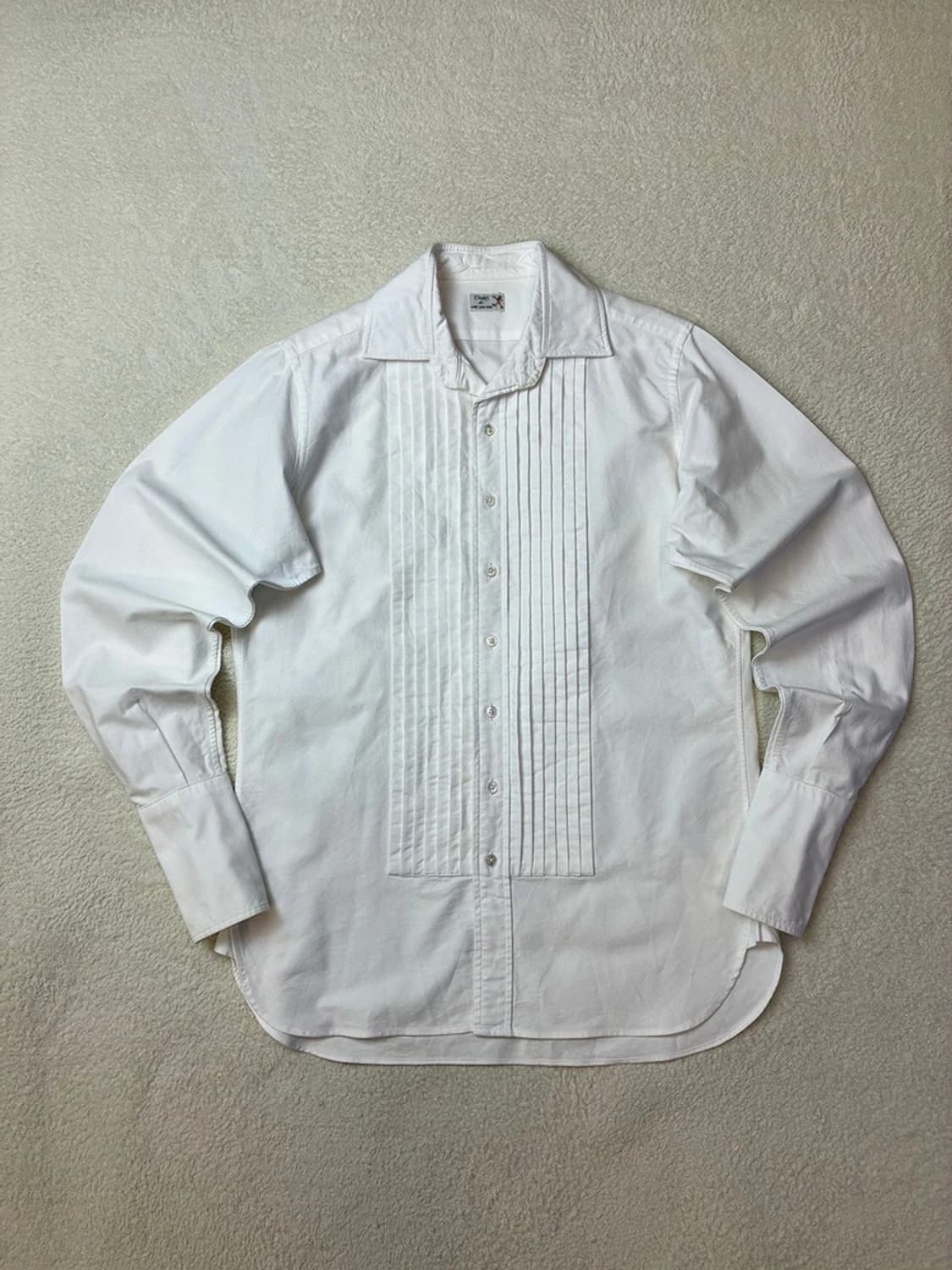 드레익스 코튼 플리츠 버튼다운 화이트 셔츠 PN5794 상품이미지1