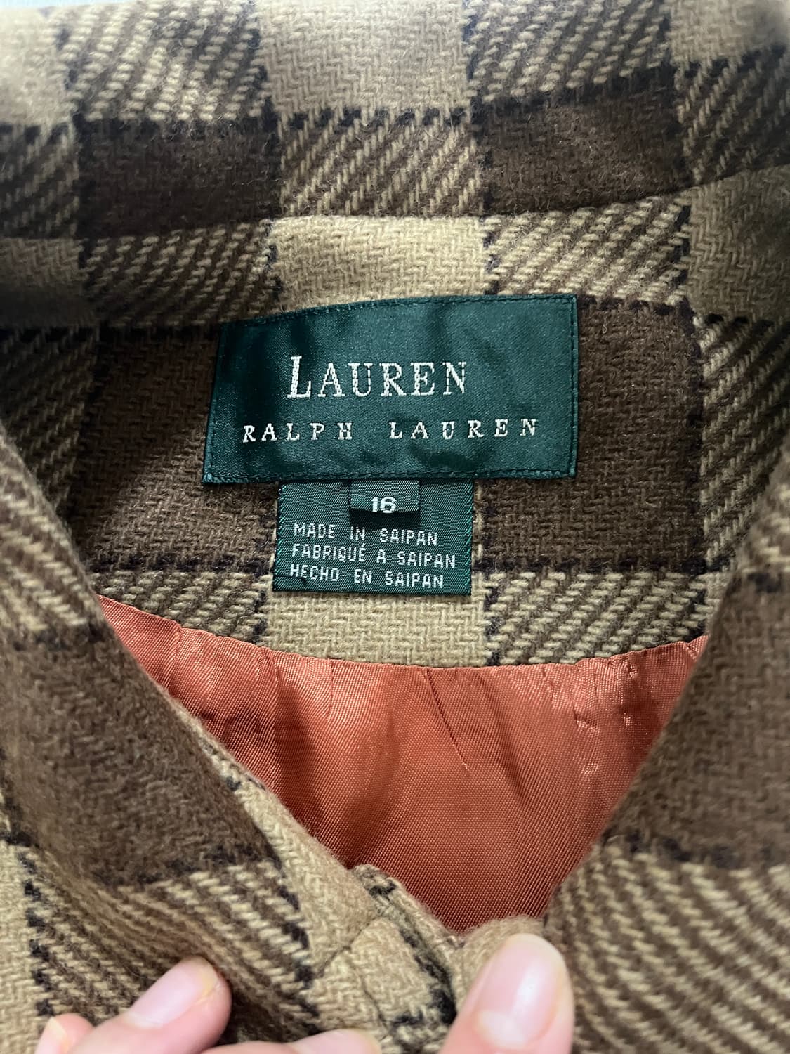 랄프로렌 체크 셔츠 코트 (울100) 상품이미지6