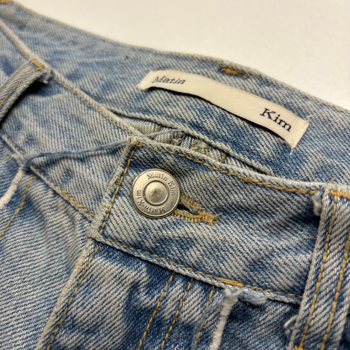 [S] 마뗑킴 커팅 루즈 빈티지 워싱 스트라이프 데님 팬츠 C680 상품이미지9