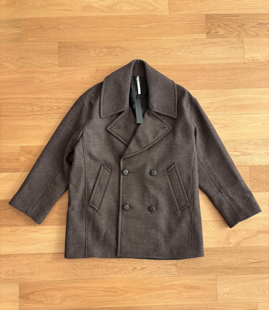 노이어 울 트위드 오버핏 피코트 50 새상품급 상품이미지2