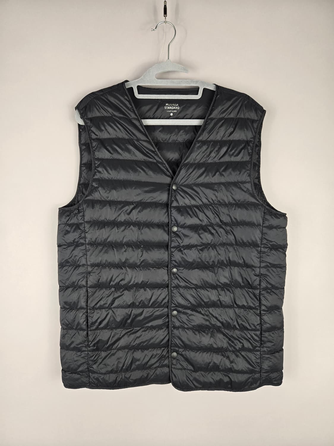 [무료배송]무신사스탠다드 L 남성 라이트 덕 다운 경량 패딩 조끼 블랙 상품이미지1