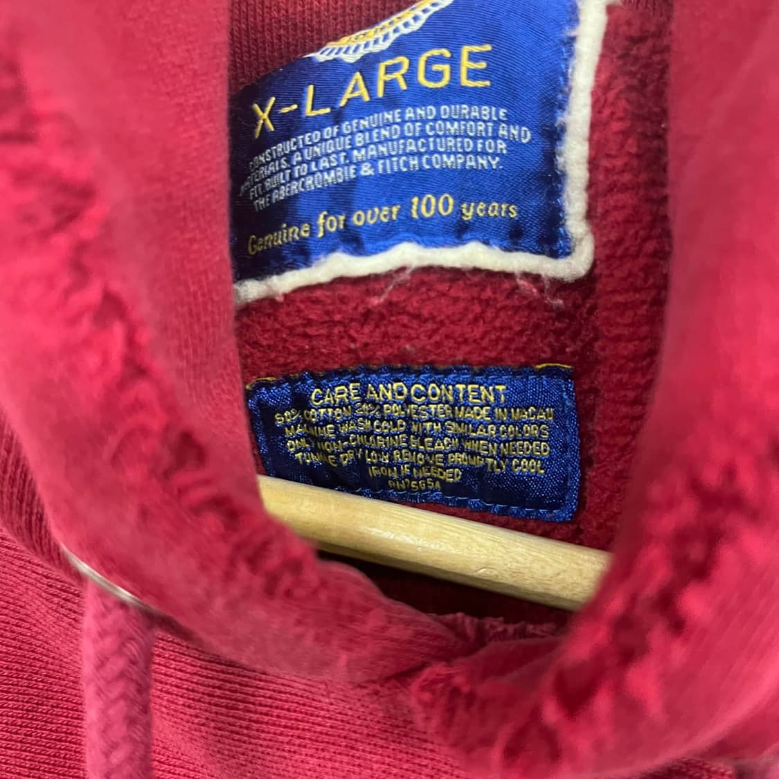 아베크롬비 y2k 딮버건디 스웻 셔츠 후드티(XL) 상품이미지7