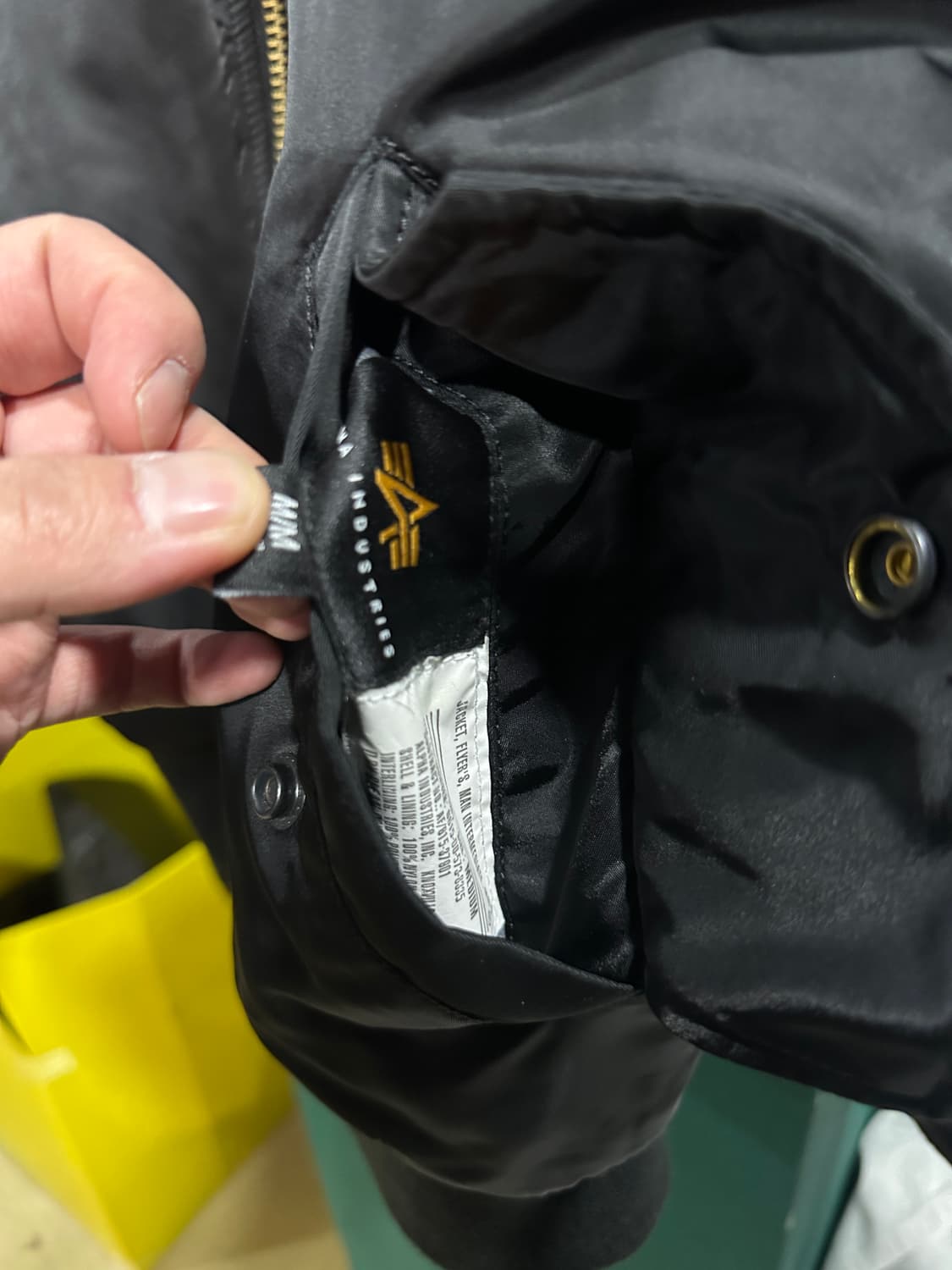 알파인더스트리 nasa ma-1 블랙봄버자켓 100사이즈 상품이미지3