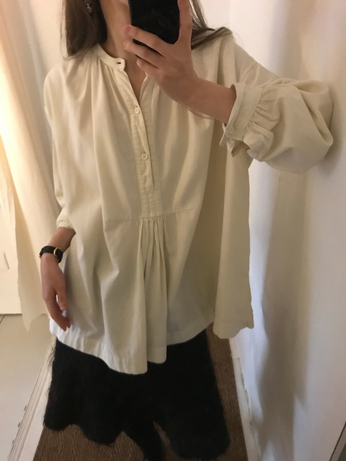 henley neck blouse 상품이미지3