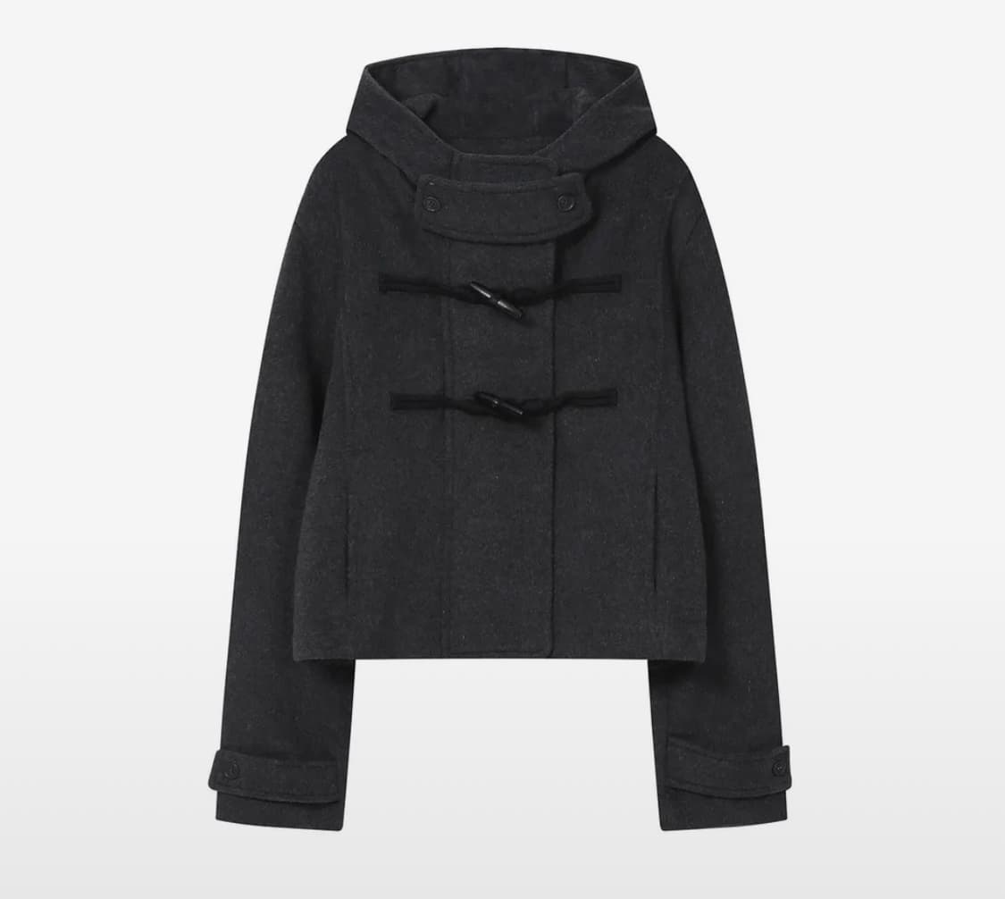 미세키서울 더플 후드 숏 코트 챠콜 상품이미지1