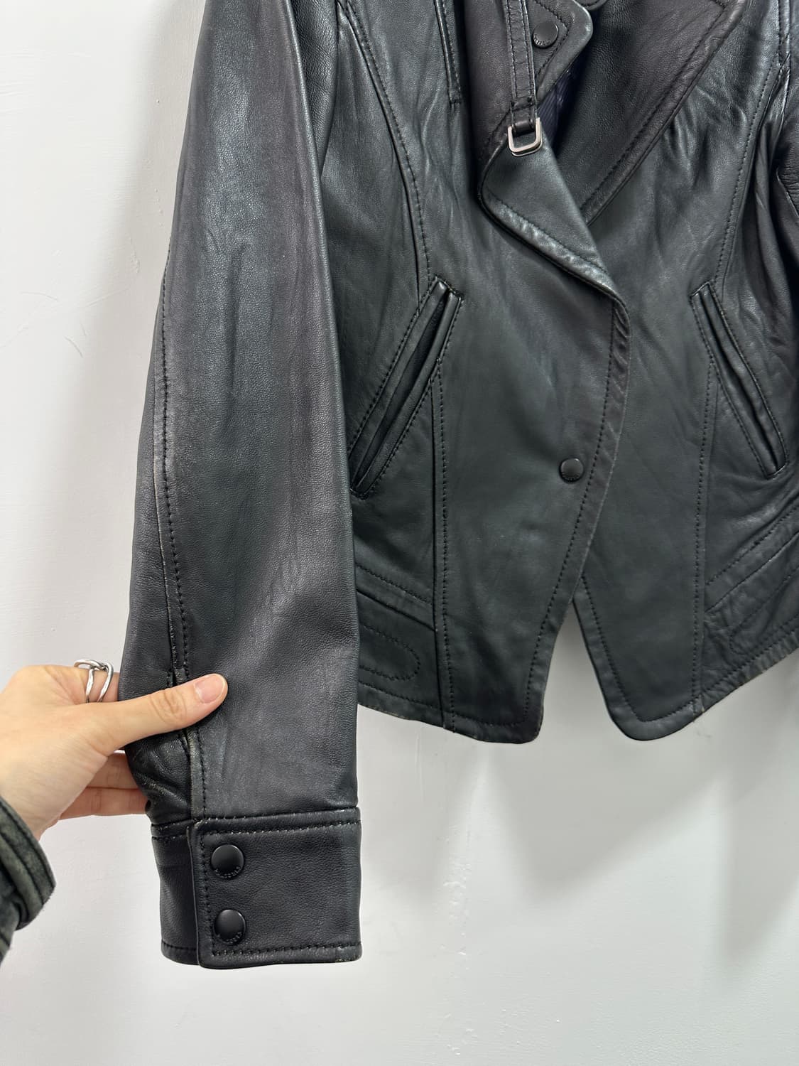 Asymmetric Lamb skin leather jacket  상품이미지6