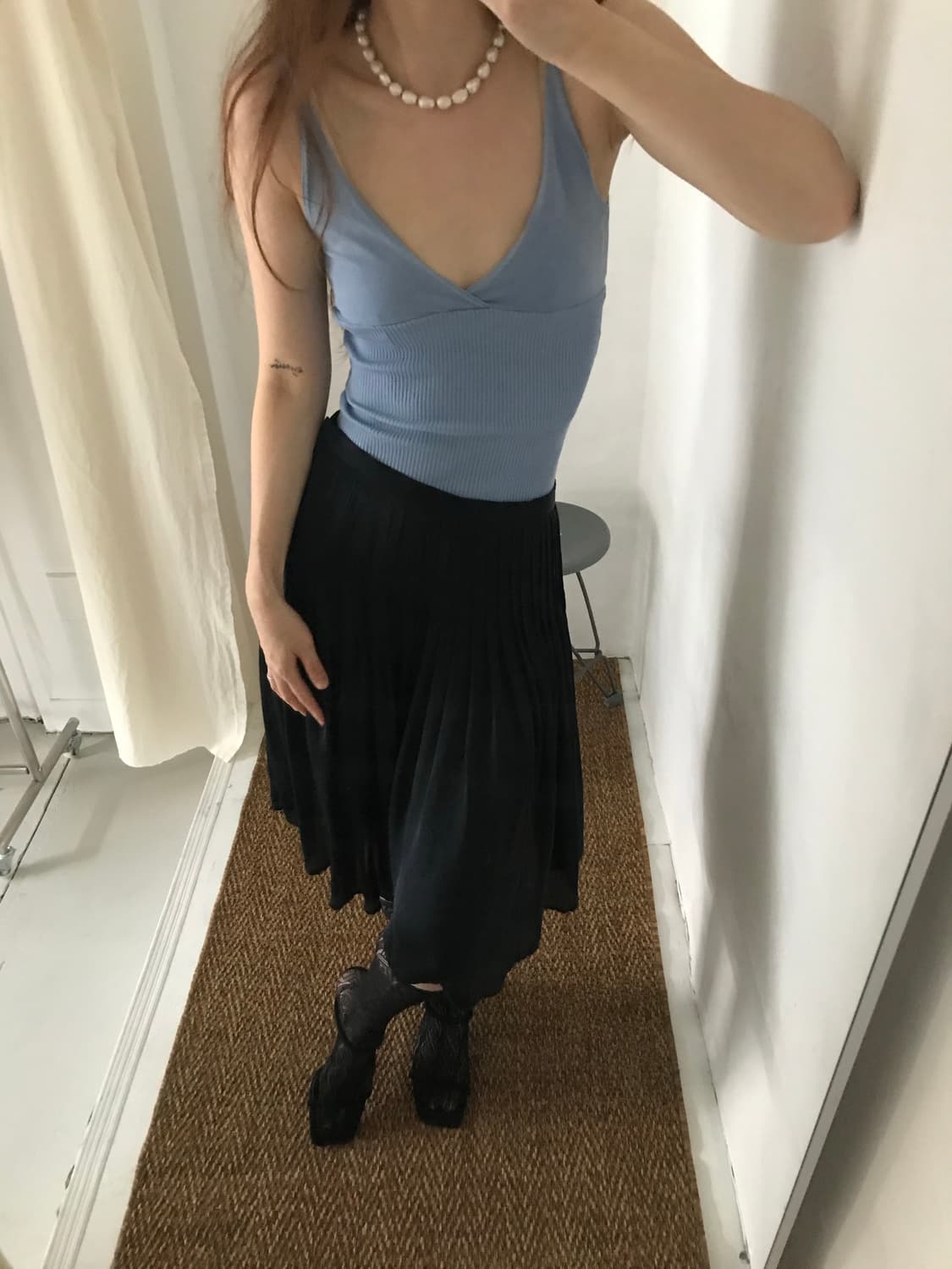 pleats silk skirt 상품이미지2