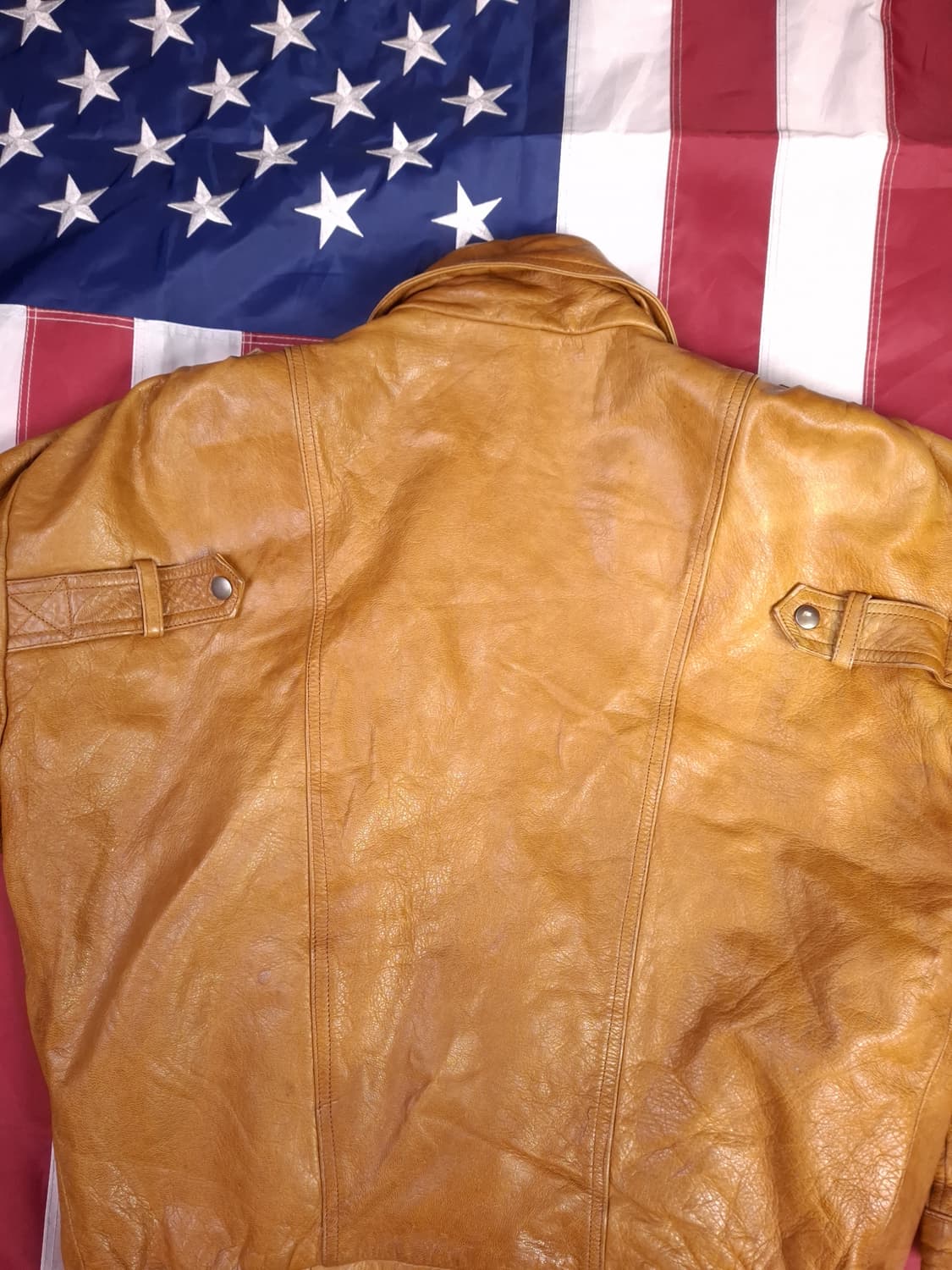 빈티지 리얼레더 더블 견장 봄버자켓 상품이미지5