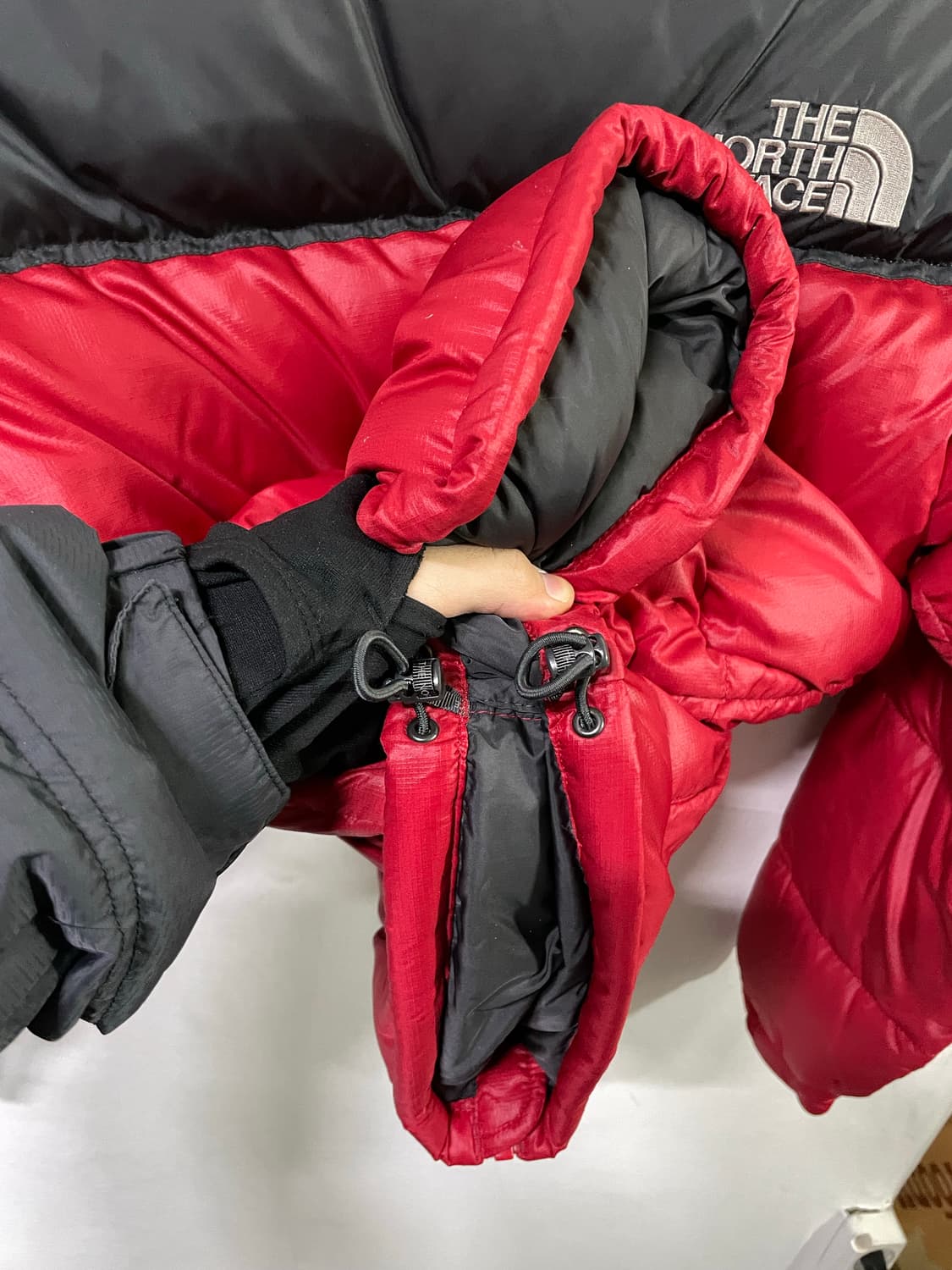 노스페이스 눕시 패딩 점퍼 레어색상 레드 66사이즈  상품이미지9