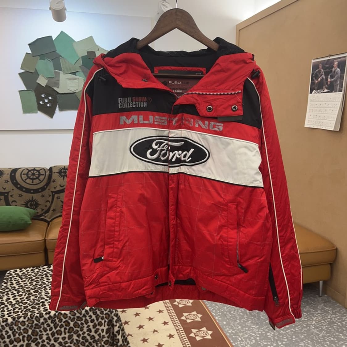 푸부 FUBU 포드 머스탱 레이싱 바람막이 자켓 L C08921 상품이미지3