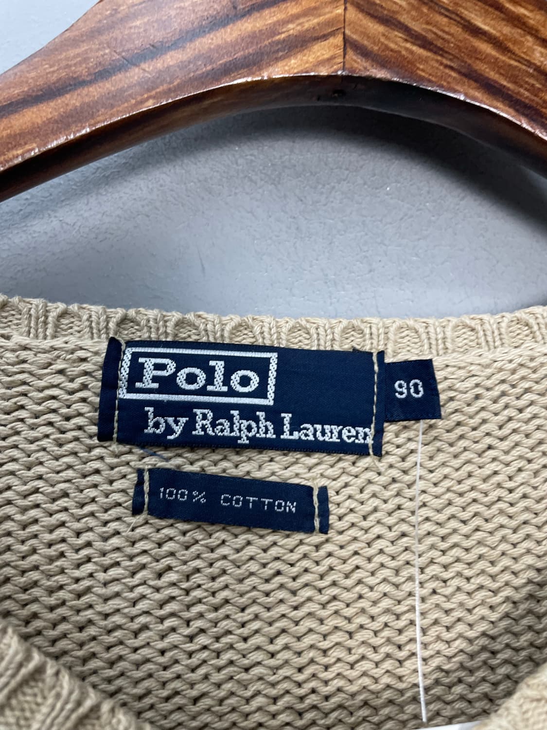 폴로 랄프로렌 베이지 브이넥 니트 H1529 상품이미지5