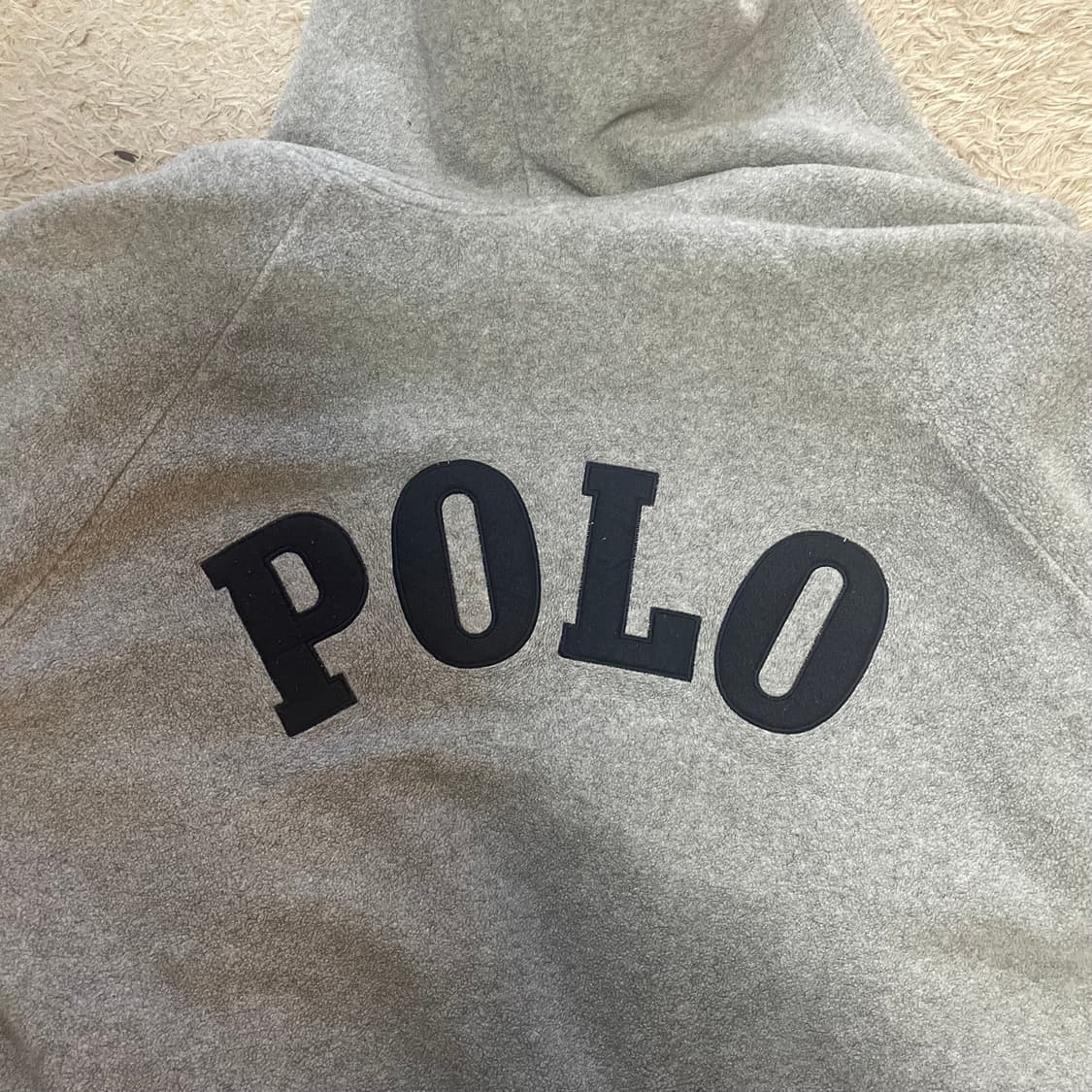 폴로 빅로고 스펠아웃 후리스 후드 90s 상품이미지1