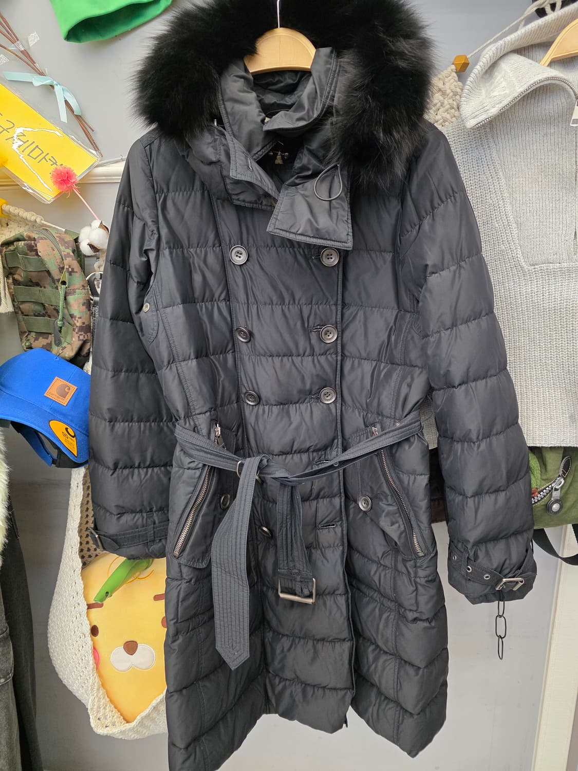 버버리 벨티드 다운 하프 패딩 자켓 M 상품이미지5