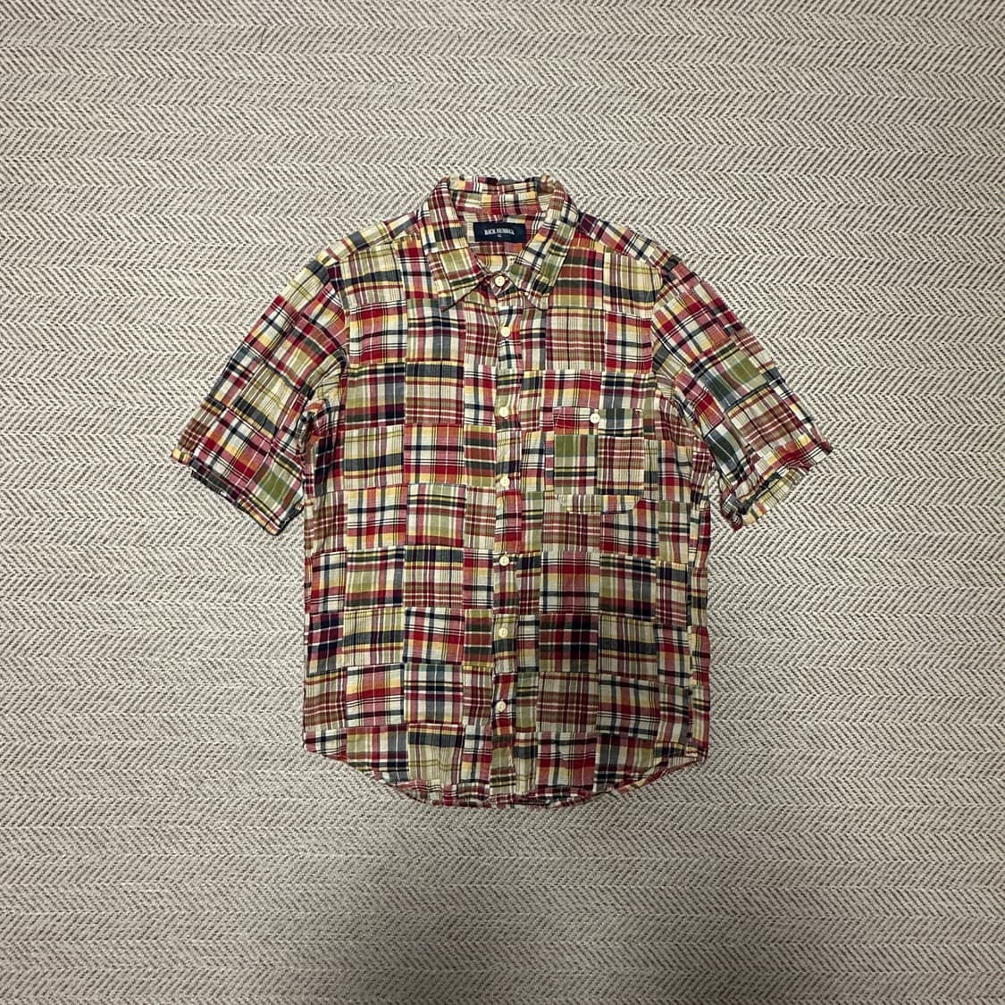 BACK NUMBER patchwork shirt 상품이미지1