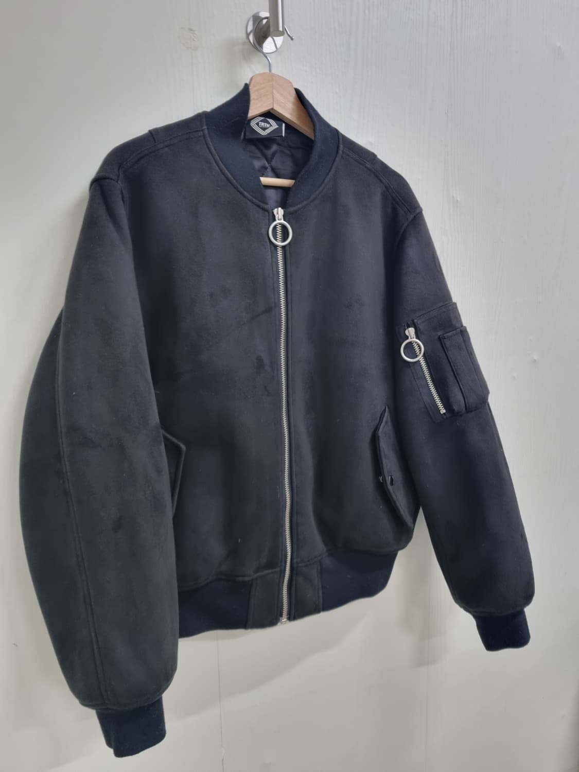 TRYTOTALK 블랙 스웨이드 MA-1자켓 XXL 상품이미지2