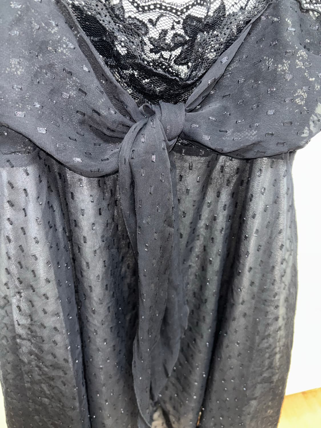 빈티지 블랙 레이스 슬립 레이어드 원피스 상품이미지3